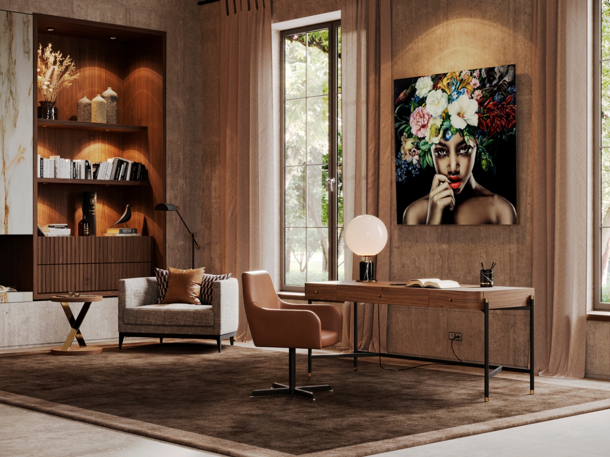 Идеальный кабинет для интеллектуальной работы и отдыха