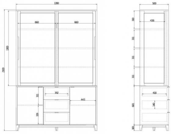 Буфет Case 139X50X210 CM 8