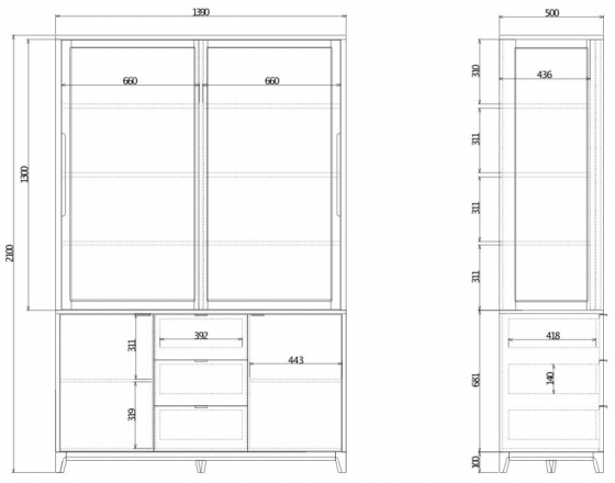 Буфет Case 139X50X210 CM 8