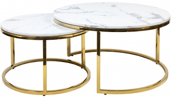 Комплект столиков Goldy Marble 80X80X43 / 70X70X39 CM