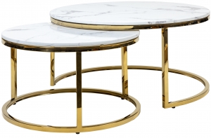 Комплект столиков Goldy Marble 80X80X43 / 70X70X39 CM