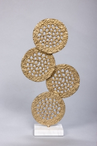 Настольный декор "Кольца" белый мрамор/золото