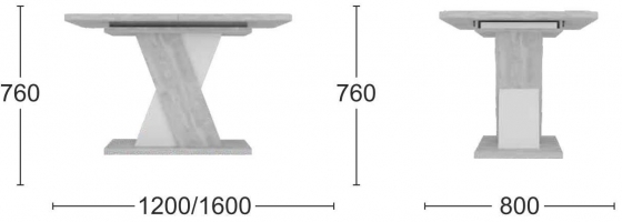 Стол раскладной Bruno 120-160X80X76 CM 6