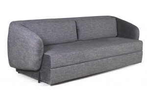 Bubble диван-кровать прямой, механизм «дельфин», микромех Rozy dark grey