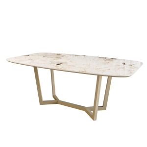 Стол овальный BENZ 180, керамика глянцевая, белая