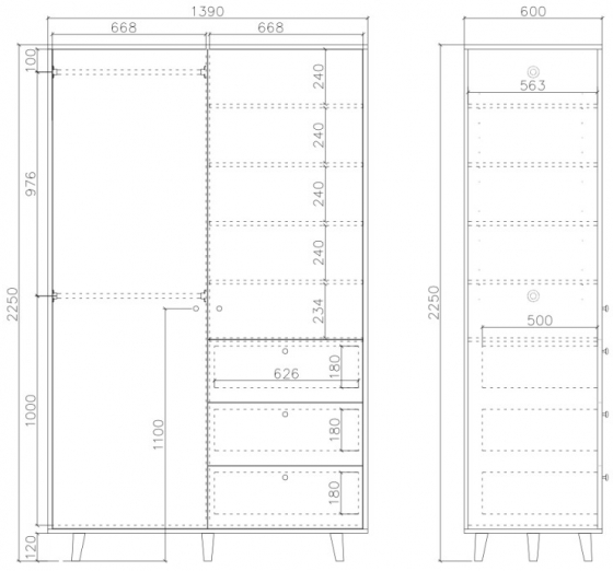 Шкаф Twin 139X60X225 CM 7