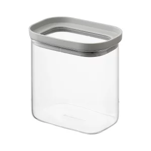 Банка для хранения прямоугольная vacuum glass, 750 мл, светло-серая