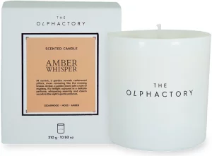 Свеча ароматическая The Olphactory White insignia Amber whisper 60 часов горения