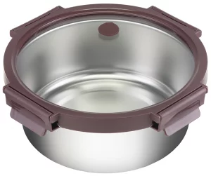 Ланч-бокс стальной со стеклянной крышкой 1.5 L
