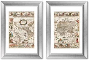 Диптих Nova totius terrarum orbis 51X71 / 51X71 CM