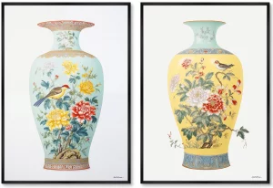 Набор из двух постеров на холсте China porcelain vase 75X105 / 75X105 CM