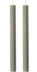 Набор из двух свечей Edge 2X2X25 / 2X2X25 CM цвета шалфея