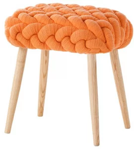 Мягкий табурет Knitted 45X35X55 CM оранжевый