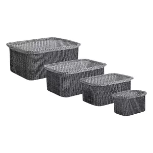 Набор из 4 корзин для хранения sustainable collection, черный