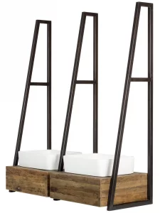 Двойной умывальник в индустриальном стиле Luisa 130X45X152 CM