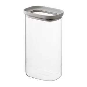 Банка для хранения прямоугольная vacuum glass, 1,25 л, светло-серая