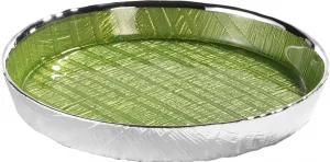 Поднос Wood Ø22 CM Silver Green 