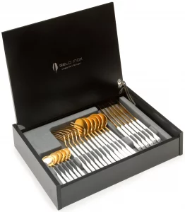 Набор столовых приборов 24 предмета Belo Inox Neo White Gold