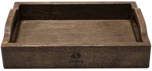 Поднос дубовый с ручками 32X23X6 CM