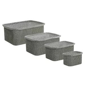 Набор из 4 корзин для хранения sustainable collection, оливковый