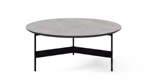 Журнальный столик Трей M светлый бетон столешница HPL 76X76X31 CM