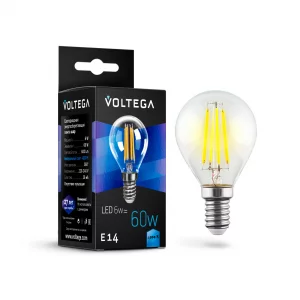 Светодиодная лампа Voltega Crystal Шар E14 6Вт 4000K
