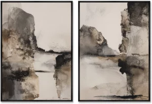 Композиция из двух репродукций картин на холсте The Cliff 75X105 / 75X105 CM