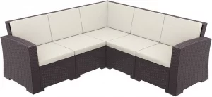 Диван пластиковый плетеный Monaco Lounge Corner 207X207X79 CM