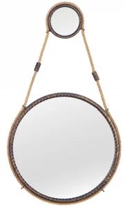 Зеркало на ремне в стальной раме Loft Gold Ø49 CM