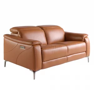 Диван двухместный с реклайнером из коричневой кожи 154X108X101 CM