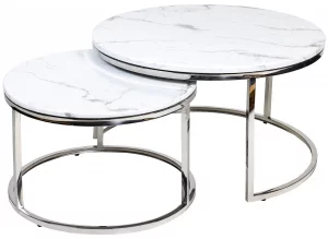 Столики Silvy Marble 80X80X43 / 72X72X39 CM