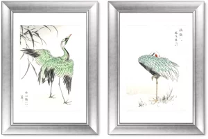 Набор из двух постеров в раме White-Naped Cranes 51X71 / 51X71 CM