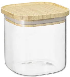 Банка для хранения квадратная Glass Bamboo 10X10X11 CM