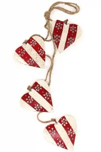 Новогоднее украшение из металла Christmas Hearts