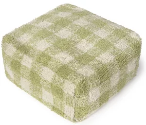 Хлопковый пуф в клетку Vichy 40X40X20 CM