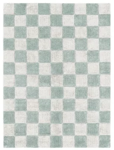 Стираемый хлопковый ковёр ручной работы Chess 140X200 CM