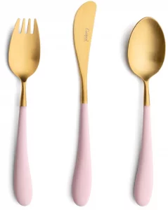 Комплект детских столовых приборов Alice Pink Gold