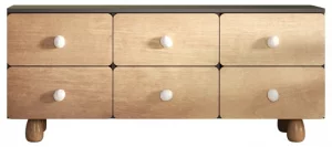 Низкий комод с шестью ящиками Split 120X40X52 CM