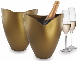 Ведро для льда золотистое из акрила Ice bucket