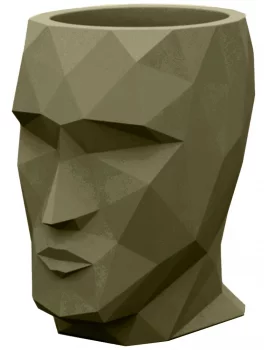 Кашпо в форме головы Adan Nano 13X17X18 CM цвет хаки