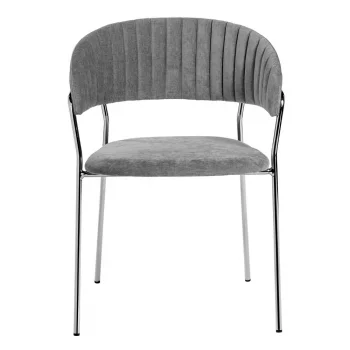 Комплект из 4 стульев Turin, серый вельвет, хромированные ножки 78 CM
