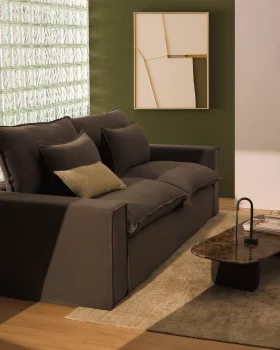 Двухместный диван Anarela из льна с чехлом taupe 220 CM