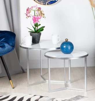 Комплект из двух столиков Nodo 60X60X46 / 50X50X41 CM
