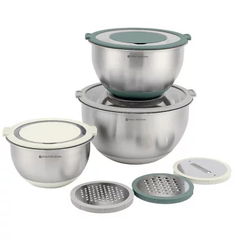 Набор стальных мисок balance с крышками и терками, 1,5 л/3 л/ 5 л