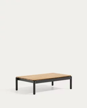 Журнальный столик Sorells из серого алюминия и тикового дерева 52,4X91 CM