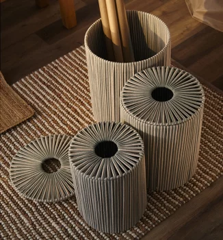 Корзина плетеная Dholak Mint Ethnic 35X35X45 CM