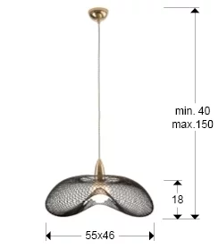 Подвесной светильник Forma 1L черный/золотой 55X46X28 CM