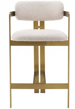 Полубарный стул Donato 53X45X97 CM с белой обивкой