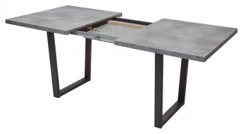 Раскладной обеденный стол ЛОФТ 160 Бетон Портленд/Черный M-City 160X90X76 CM