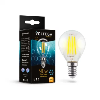 Светодиодная лампа Voltega Crystal Шар E14 9Вт 2700K